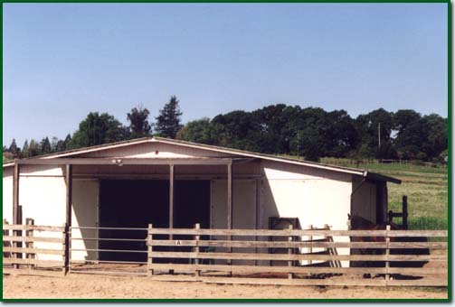 Horse Boarding Facility:Stalls with attached runs.